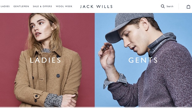 Jack Wills Homepage Screenshot