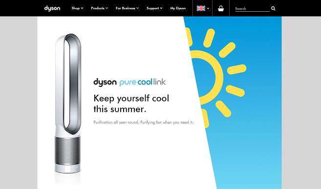 Dyson Homepage Screenshot